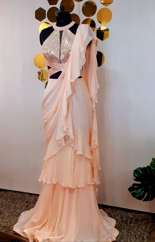 Drapped Ruffle Saree